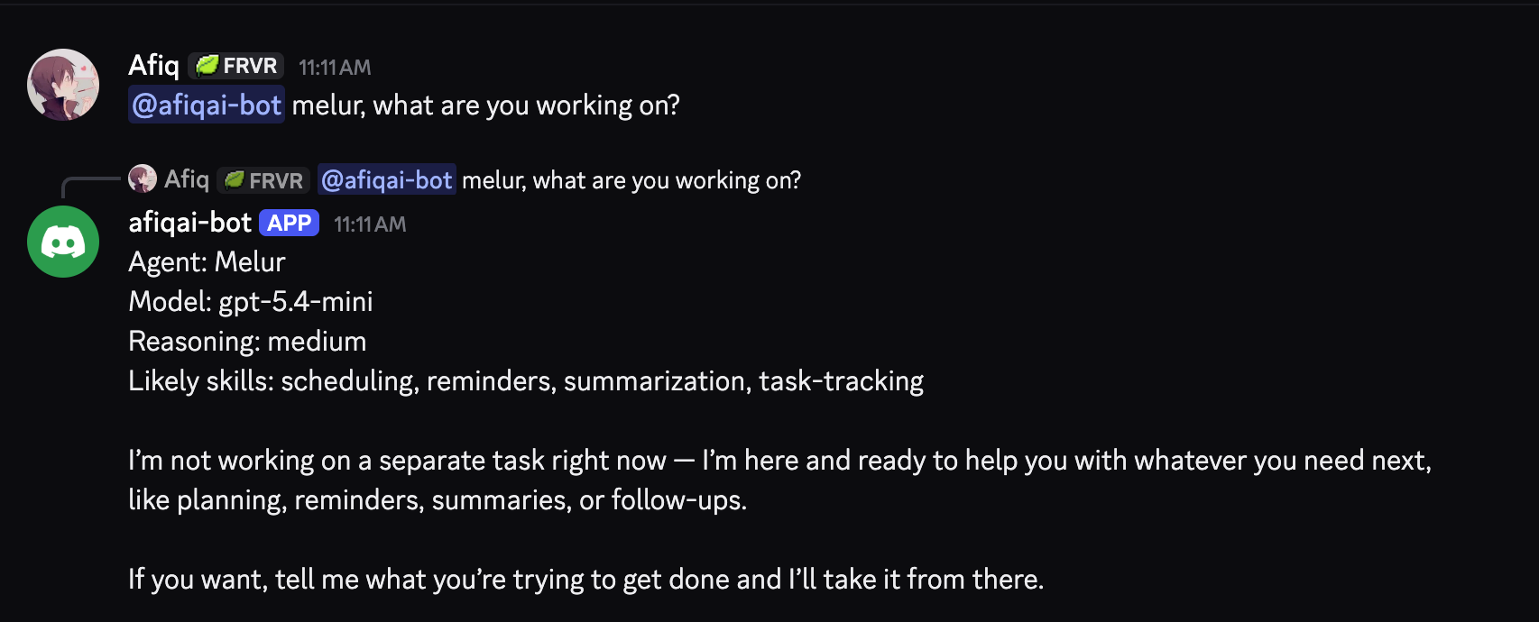 Assistant status check